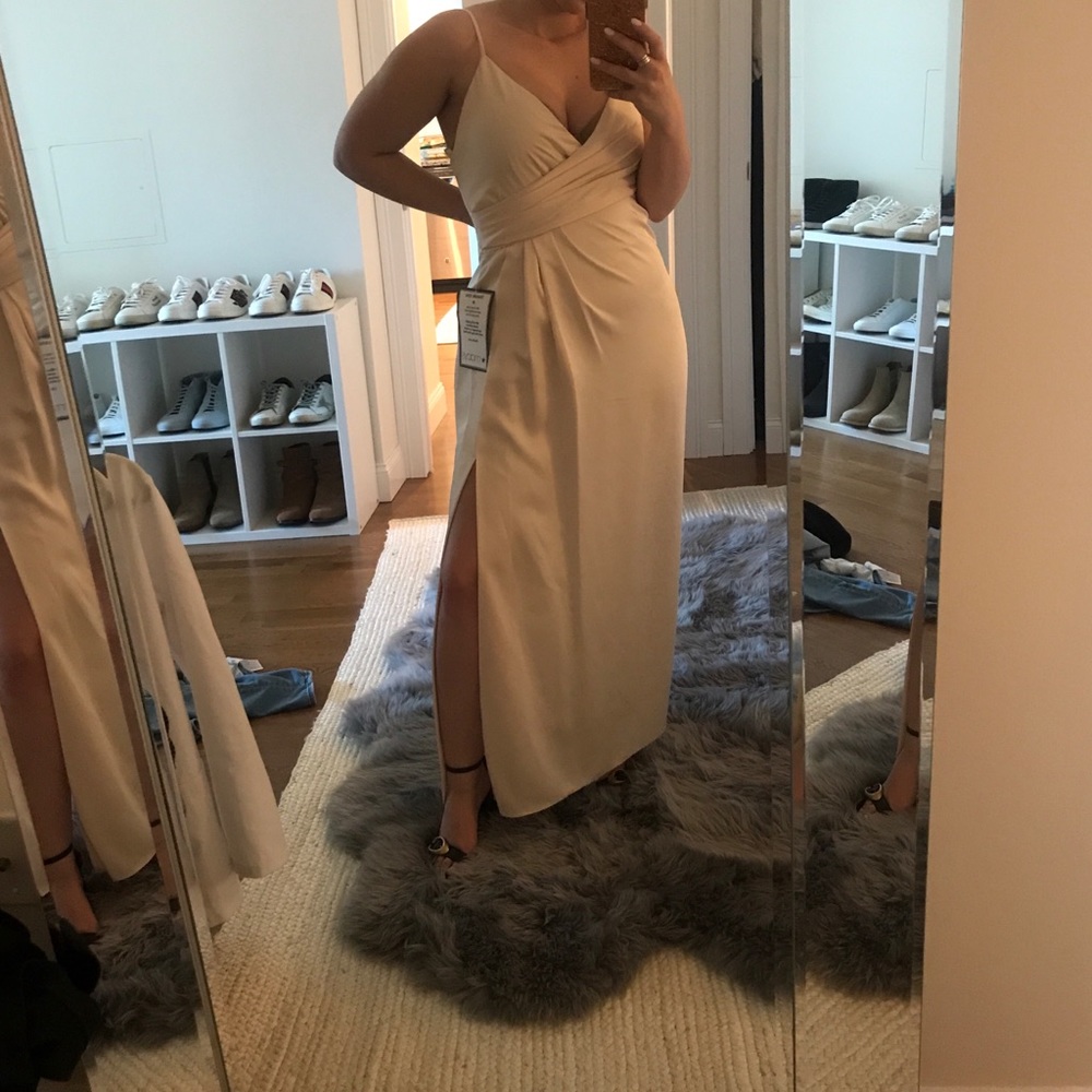 Crossover satin gown